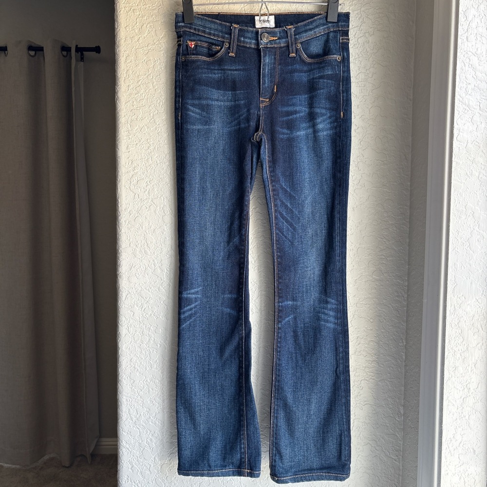 Hudson Women 25 Bootcut Jeans Love Midrise Dark Wash Blue Denim Cotton Stretch